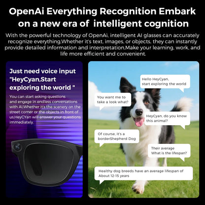 Ivision6 AI Smart Glasses with Chatgpt Integration - Hands-Free Translation & Camera, 1080P Video Recording, 32GB Memory