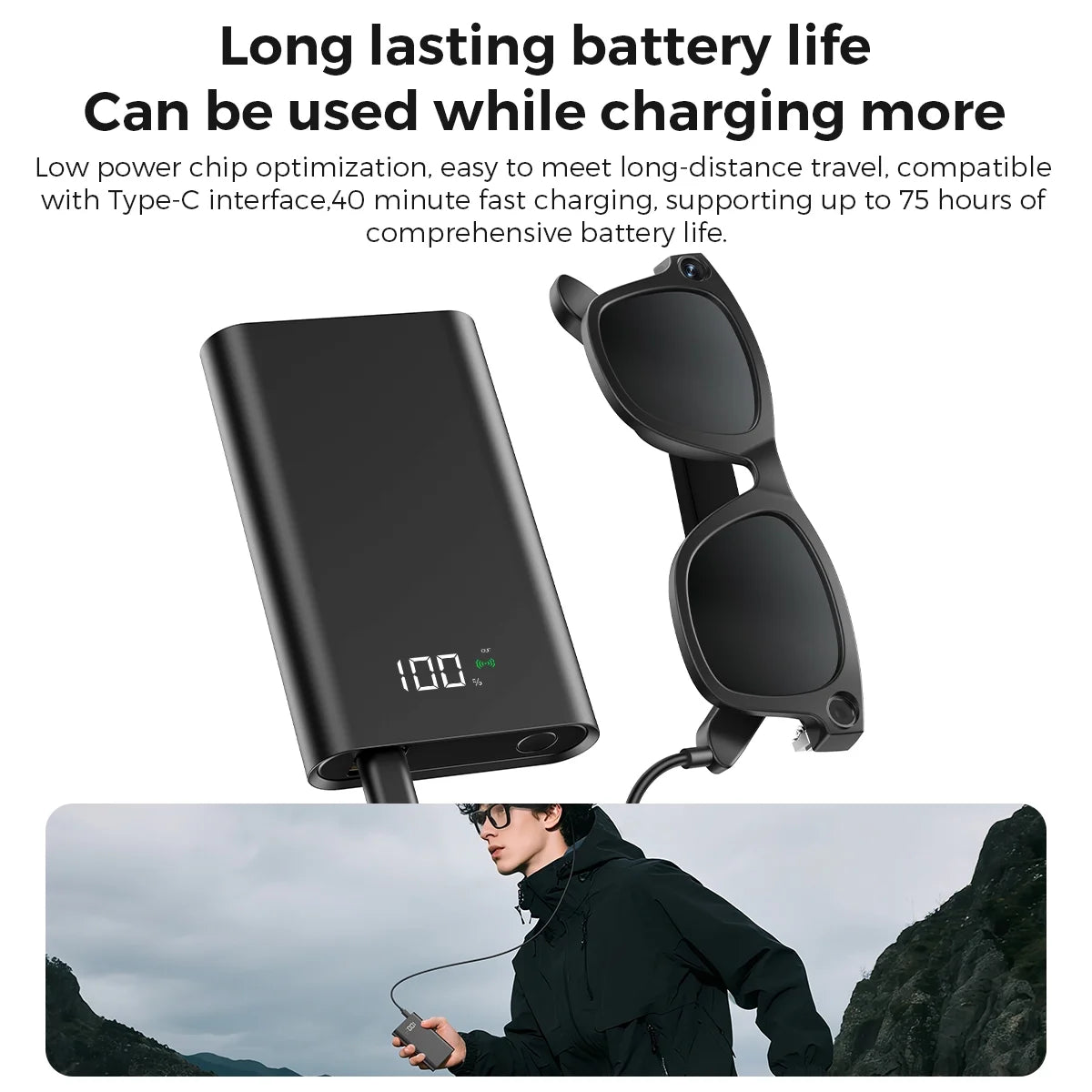 Ivision6 AI Smart Glasses with Chatgpt Integration - Hands-Free Translation & Camera, 1080P Video Recording, 32GB Memory